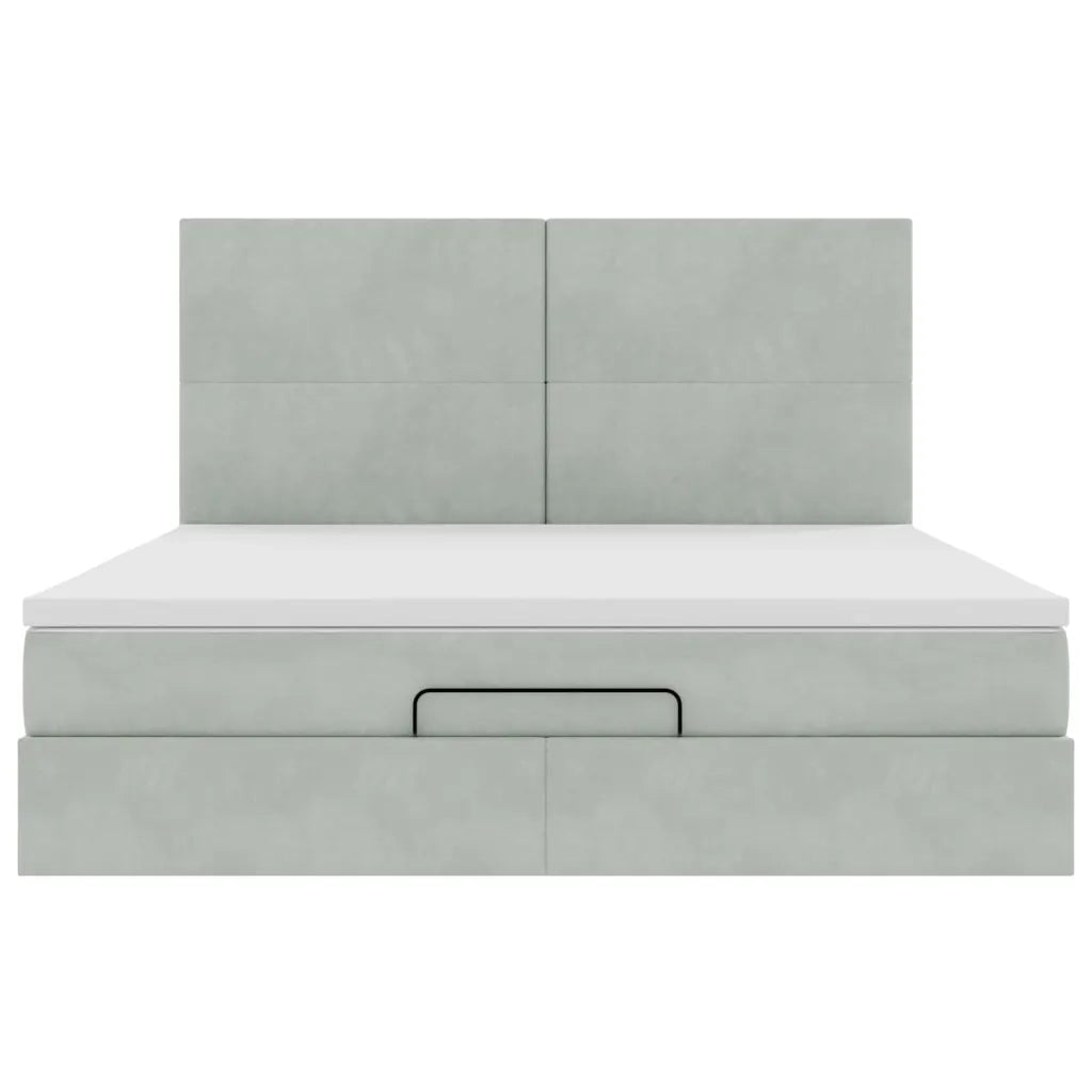 Struttura Letto Pouf con Materassi 160x200 cm in Velluto 3313409