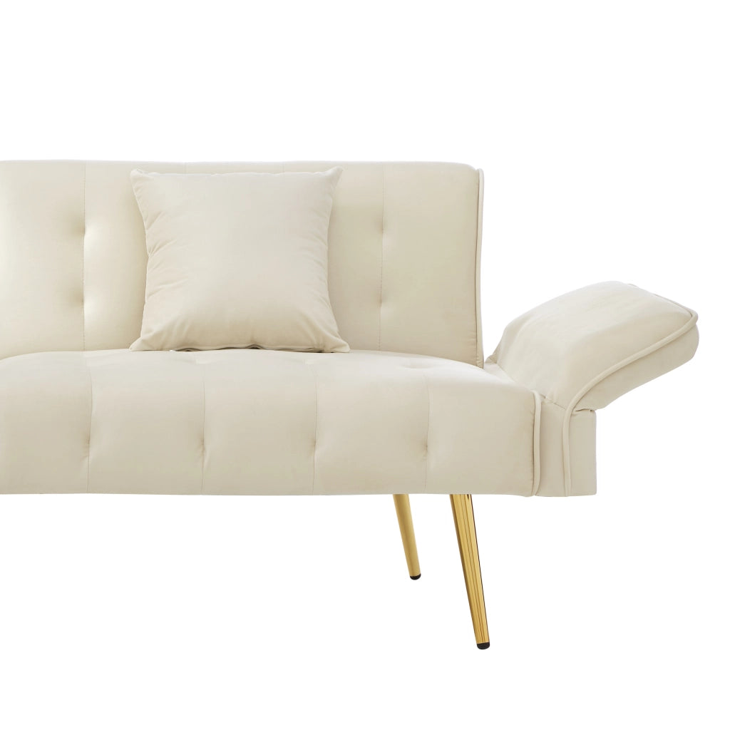 Divano Letto 2 Posti Pieghevole ¨C MINIMAL ¨C Velluto, Schienale Regolabile
