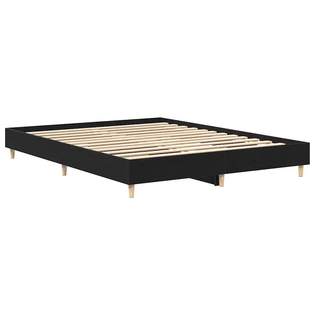 Struttura del letto Rovere Nero 203 x 153 x 25 cm 3329281