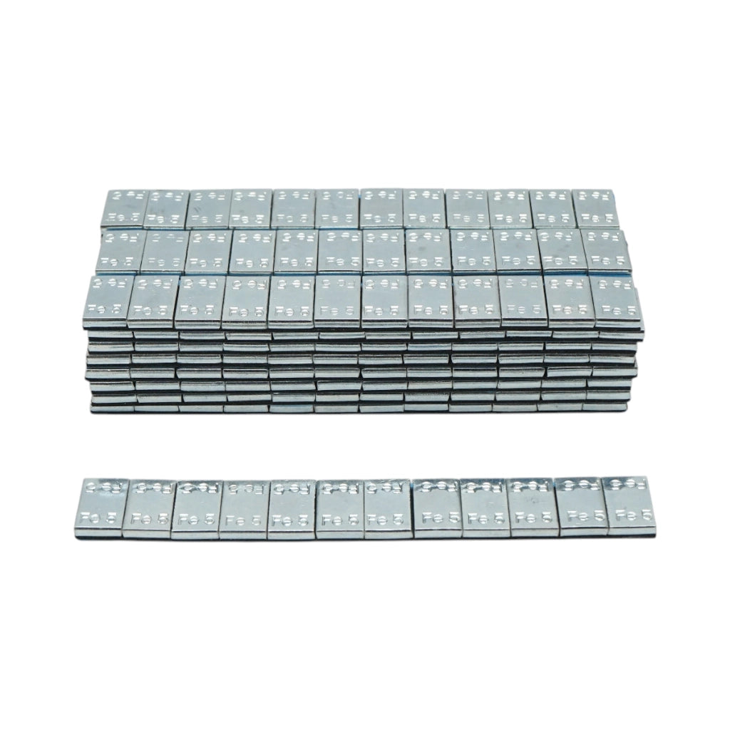 Contrappesi autoadesivi grigio chiaro per equilibratura ruote Fe 60g (5gx12 pz) 100 strisce/scatola