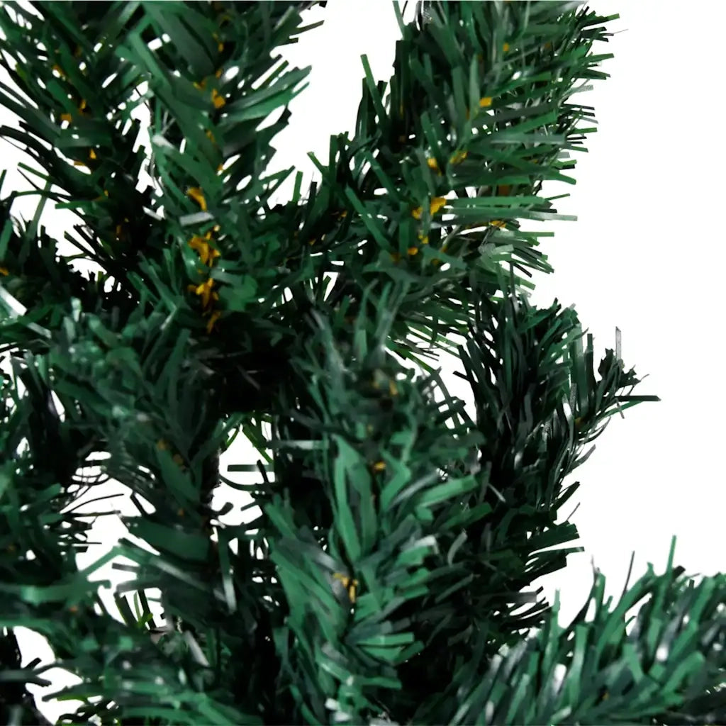 Albero Natale Artificiale Sottile a Met¨¤ Supporto-Albero Natalizio Verde 240 cm