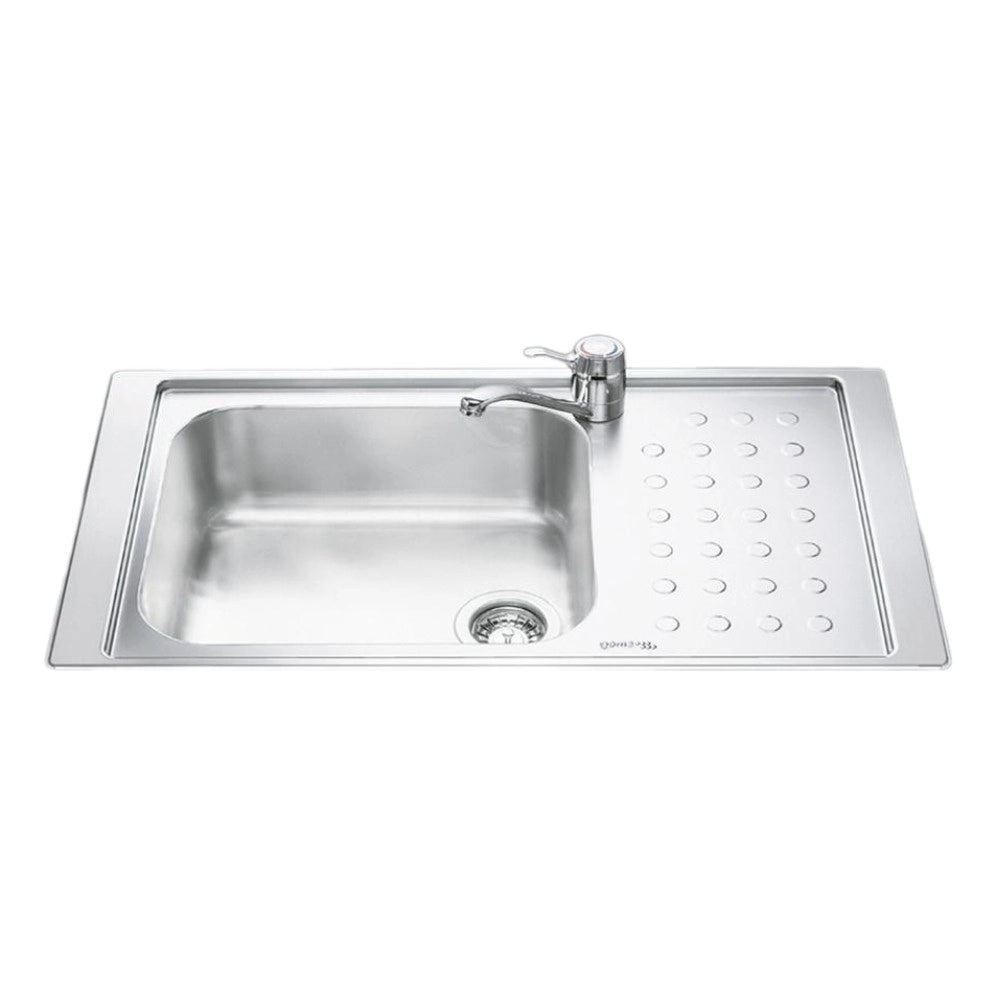 Lavello inox 86x50 cm con gocciolatoio destro