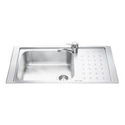 Lavello inox 86x50 cm con gocciolatoio destro