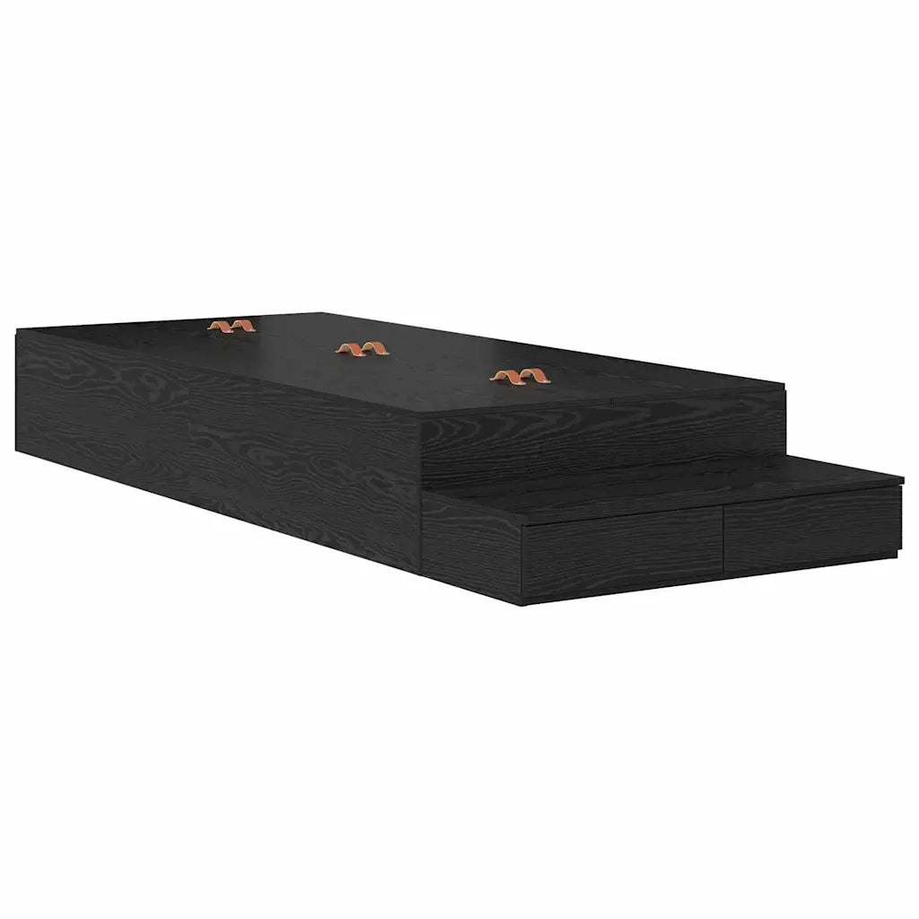 Struttura letto con contenitore con cassetto Rovere Nero 90 cm 3335606
