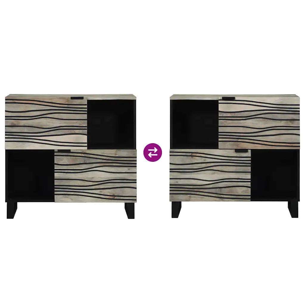 Credenza Bianco 80 x 33 x 75 cm legno massello di mango 4017999