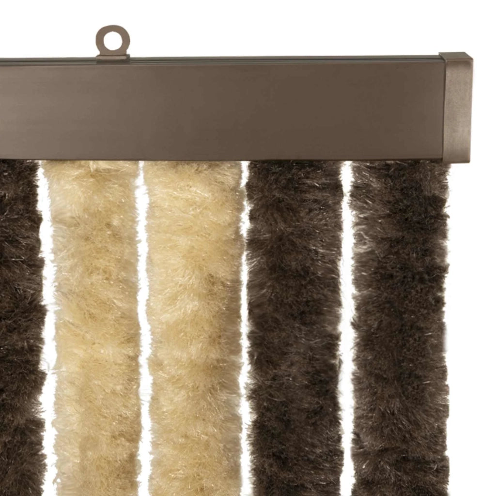 Tenda per insetti in chenille Marrone Scuro e Beige 56 x 200 cm 42034430