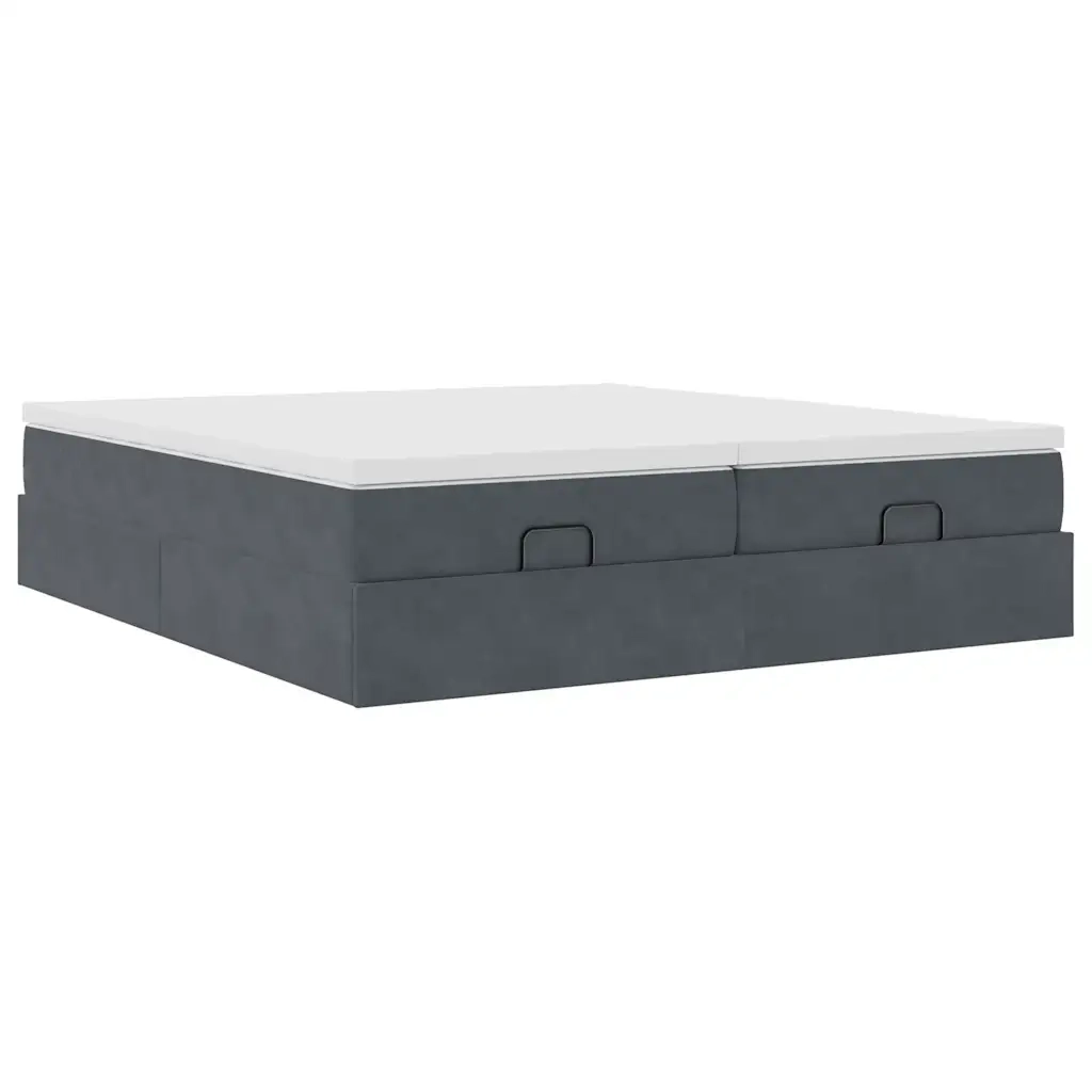 Struttura Letto Pouf con Materassi 200x200 cm Velluto 3311268