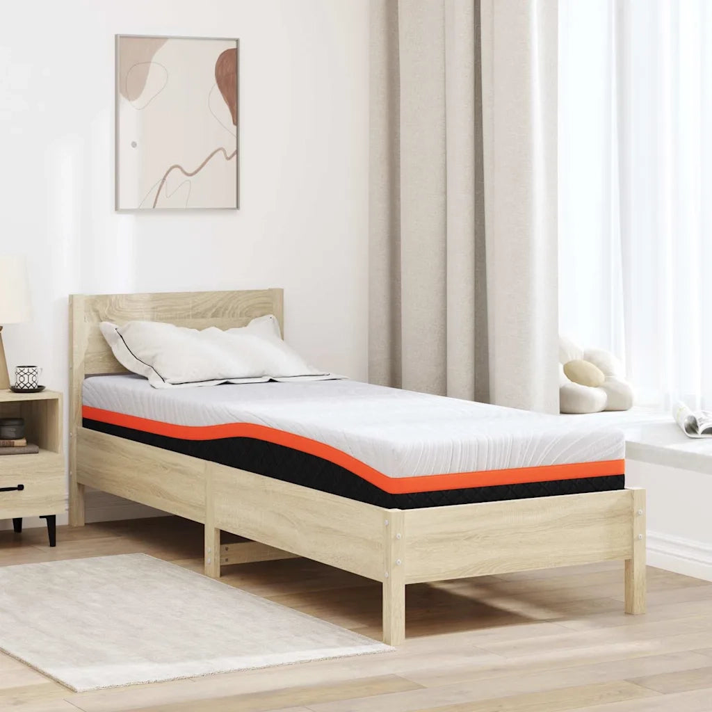 Materasso-Materasso per letto Bianco e Nero 80 x 200 cm Tessuto Jacquard