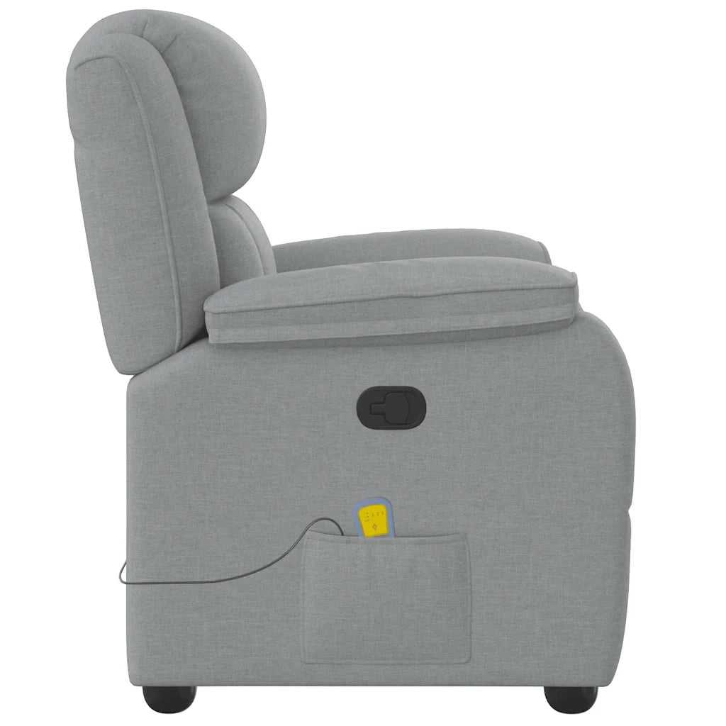 Poltrona Massaggiante Reclinabile Grigio Chiaro in Tessuto 4015710