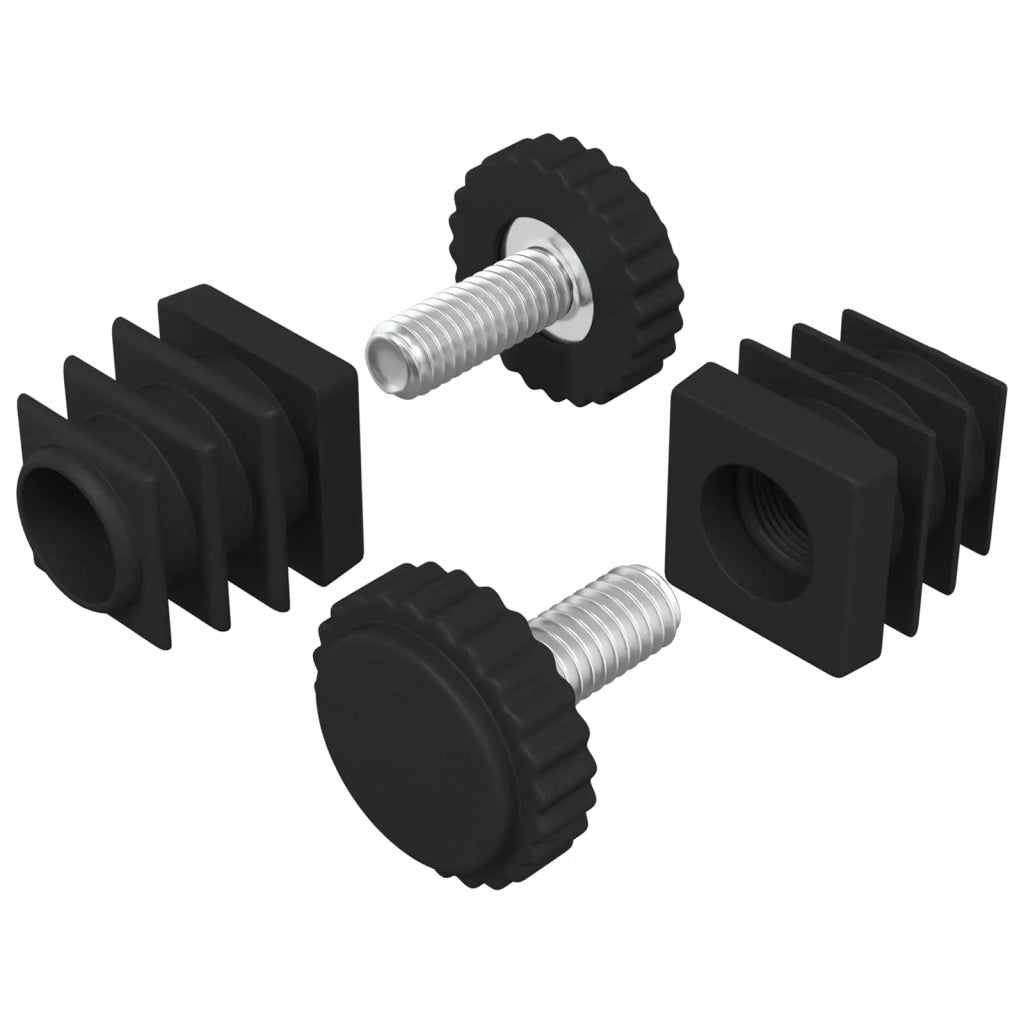 Livellatori per Mobili Regolabile 2 pcs Nero M6 PP 864853
