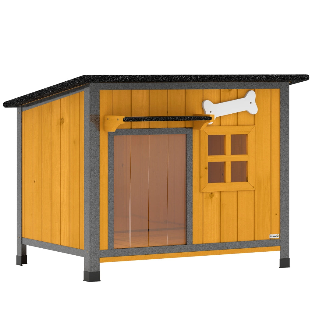 Cuccia per Cani da Esterno in Legno e Acciaio ¨C Minimal ¨C Giallo