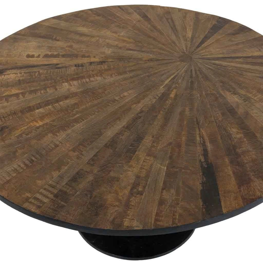 Tavolino in legno e metallo marrone 90x90x45h