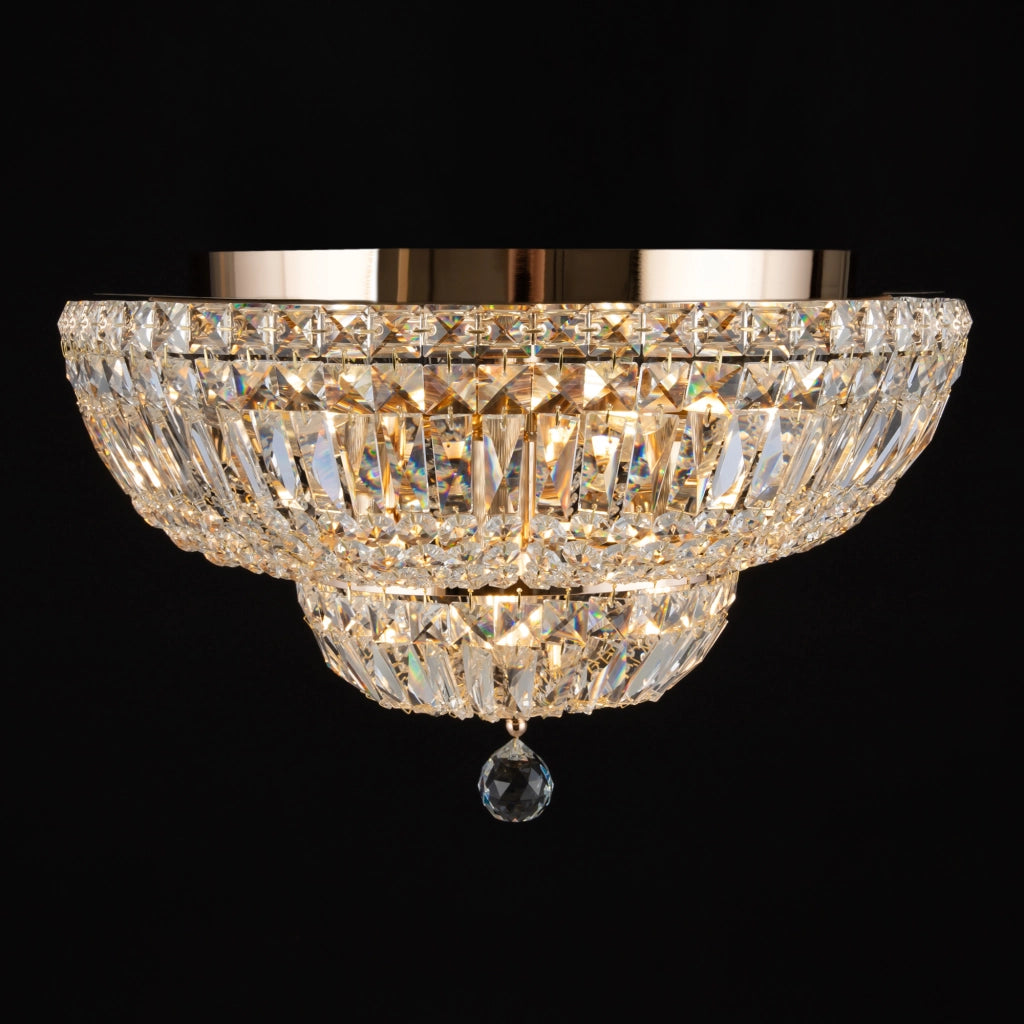 Maytoni Plafoniera contemporanea Basfor 12 luci E14 oro metallo cristalli