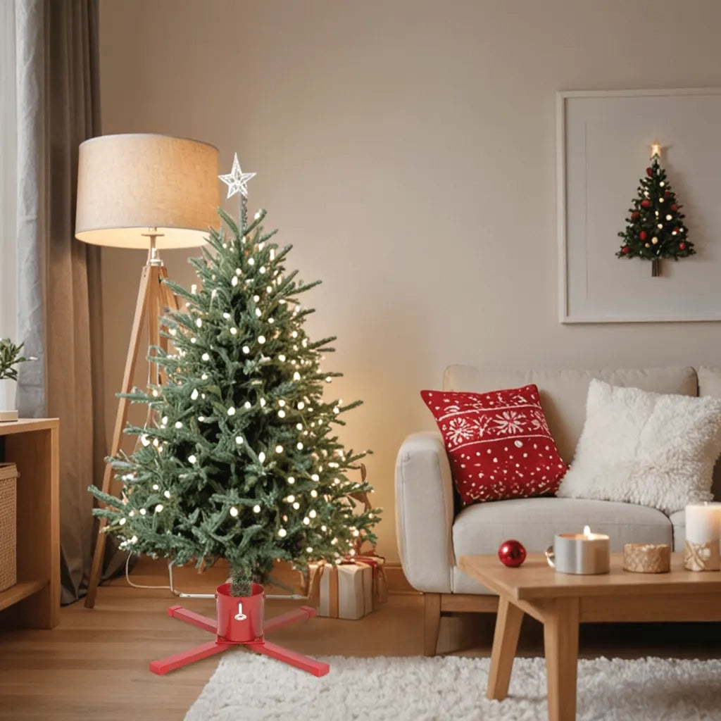 Supporto per Albero di Natale Rosso 61x61x15,5 cm 4018976