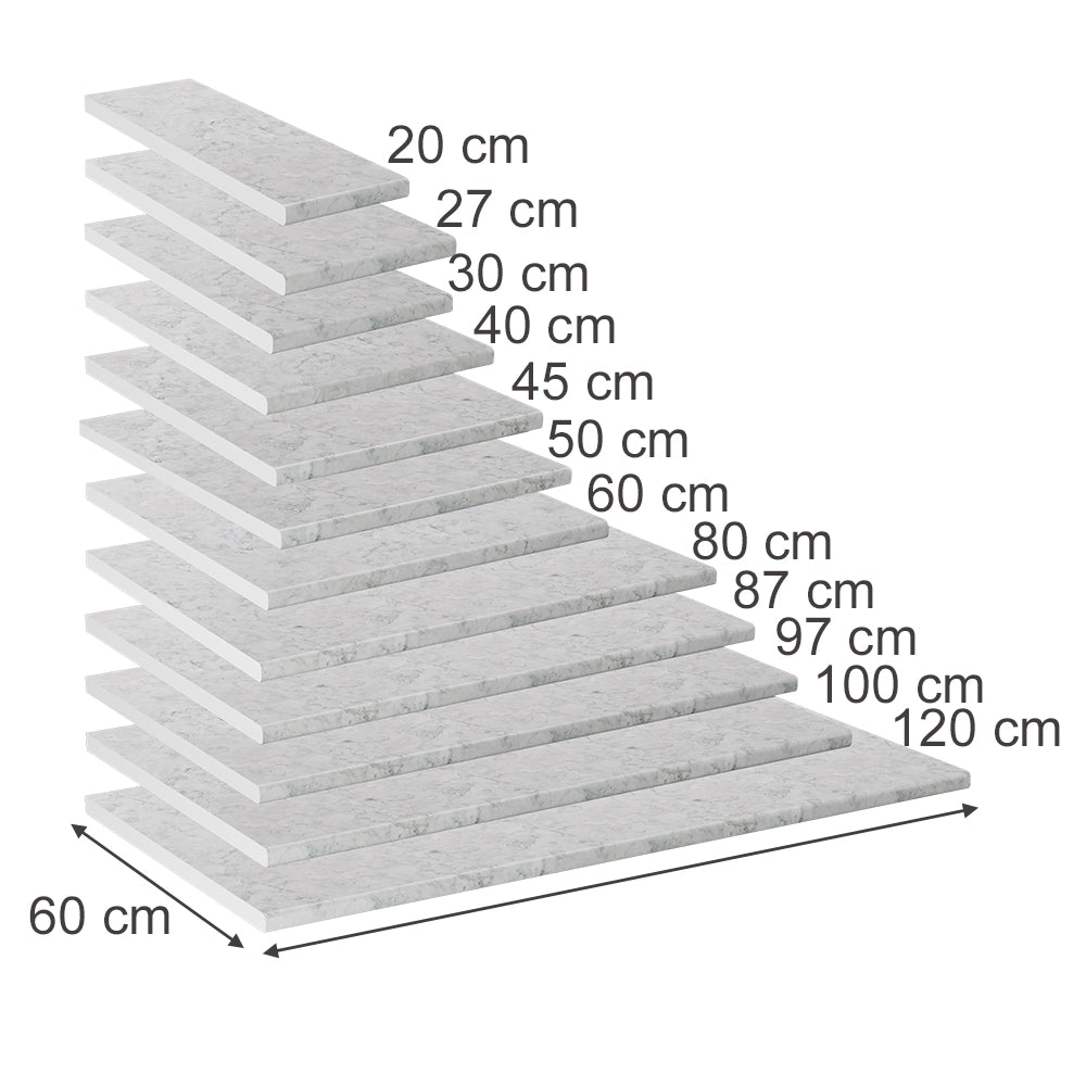 Vicco Top cucina Bianco/marmo 100 cm