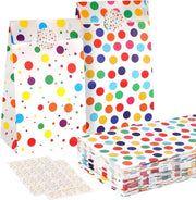 Pacchi di regalo premium - 50 pezzi piccole buste di carta per compleanni di bambini - Buste di regalo con adesivi - Borse di caramella colorate per matrimonio e souvenir - 18 x 9 x 6 cm
