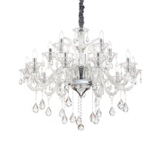 Lampadario Classico Colossal Metallo-Cristallo Trasparente 15 Luci E14