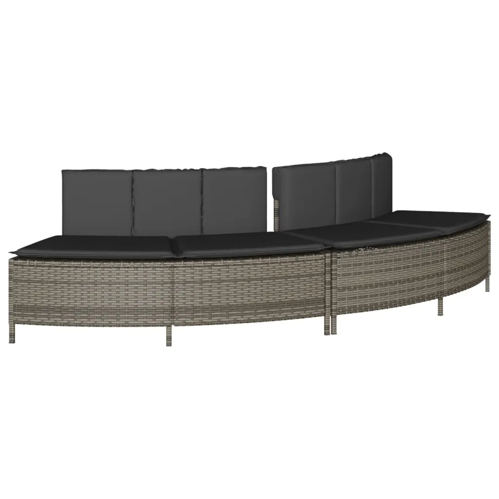 Panche Vasca Idromassaggio con Cuscini 2pz in Polyrattan Grigio 365617