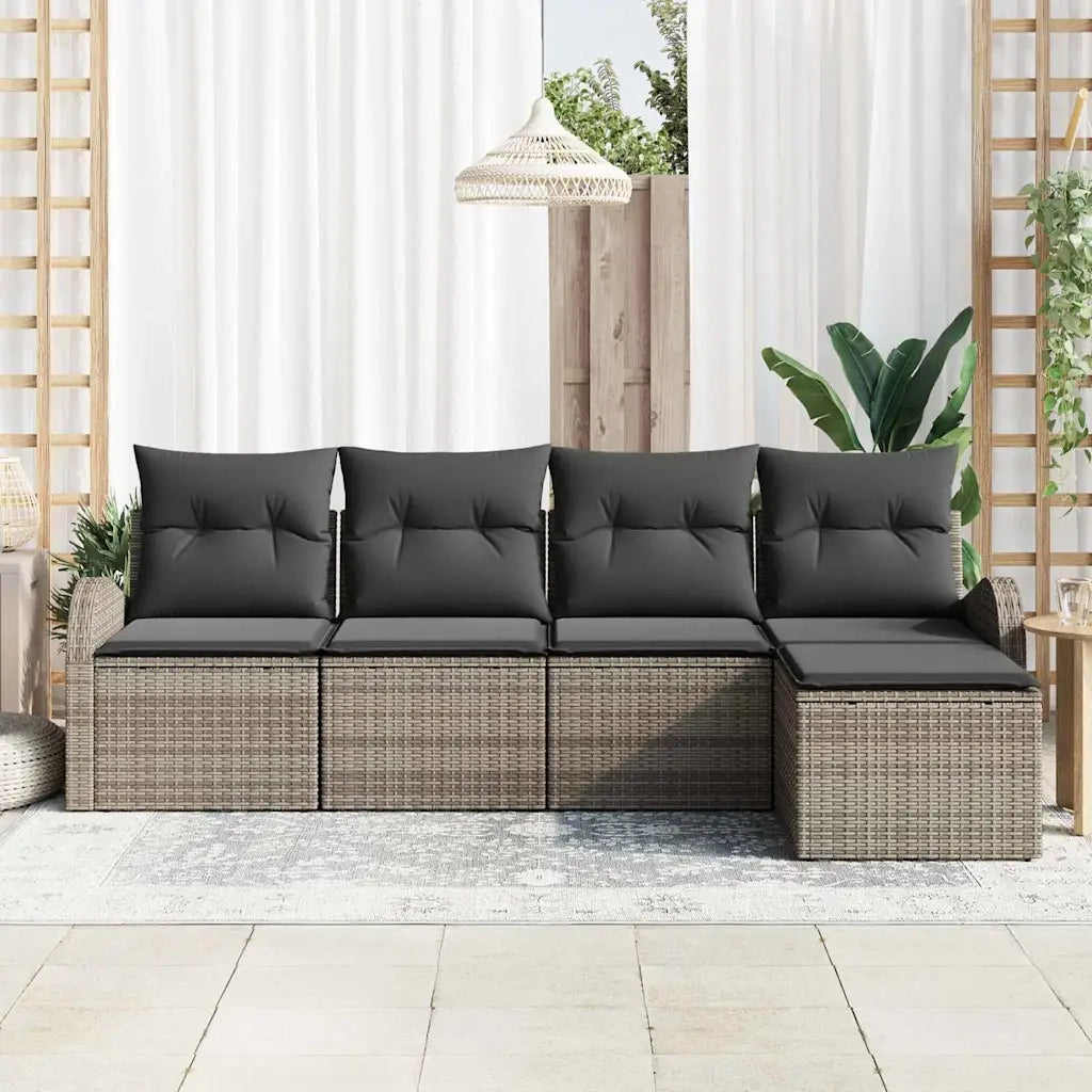 Set Divano da Giardino Grigio polyrattan 3345999