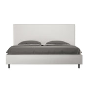BS COM Letto matrimoniale king size contenitore imbottito 190x200 similpelle bianco
