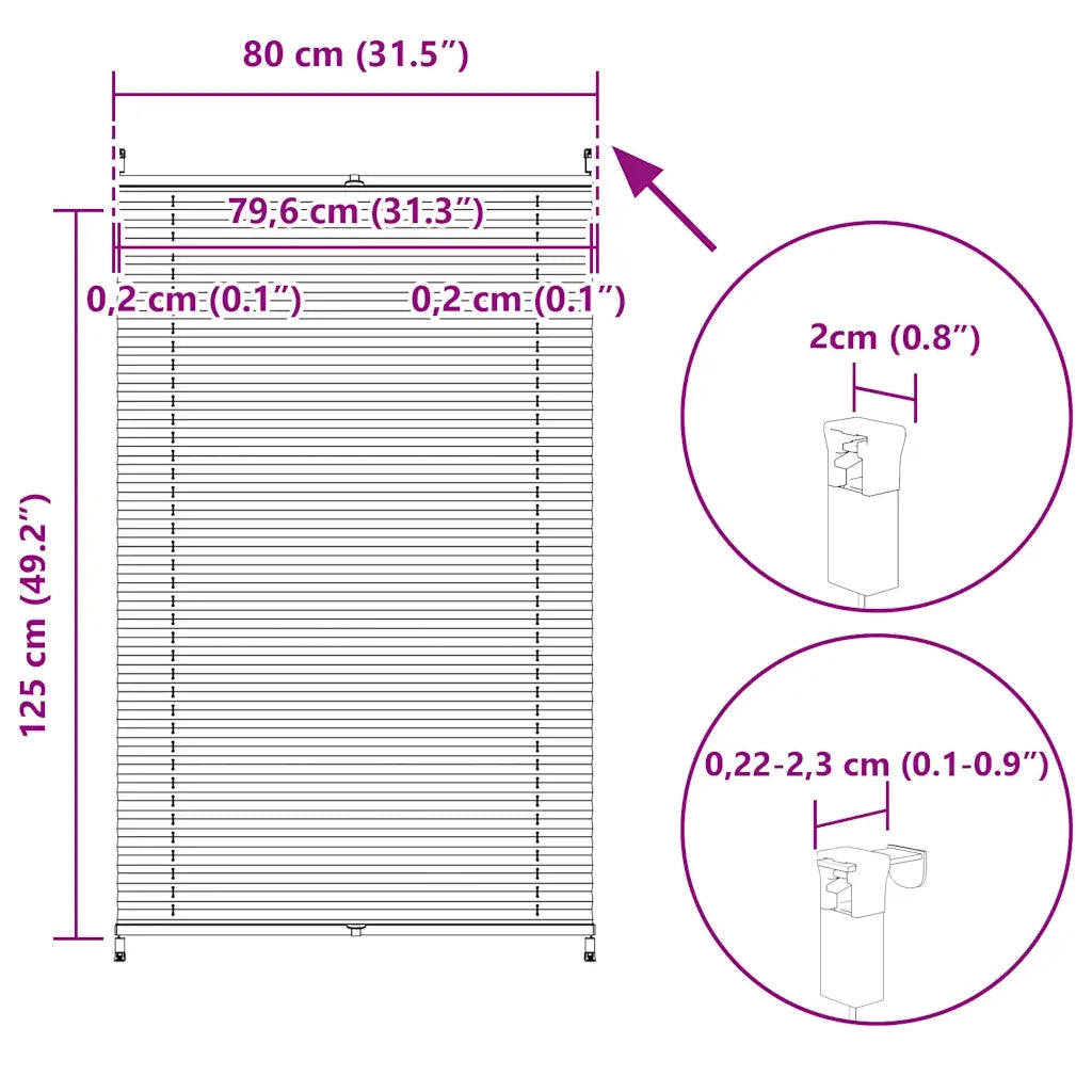 Tenda plissè 80x125cm Crema 240634
