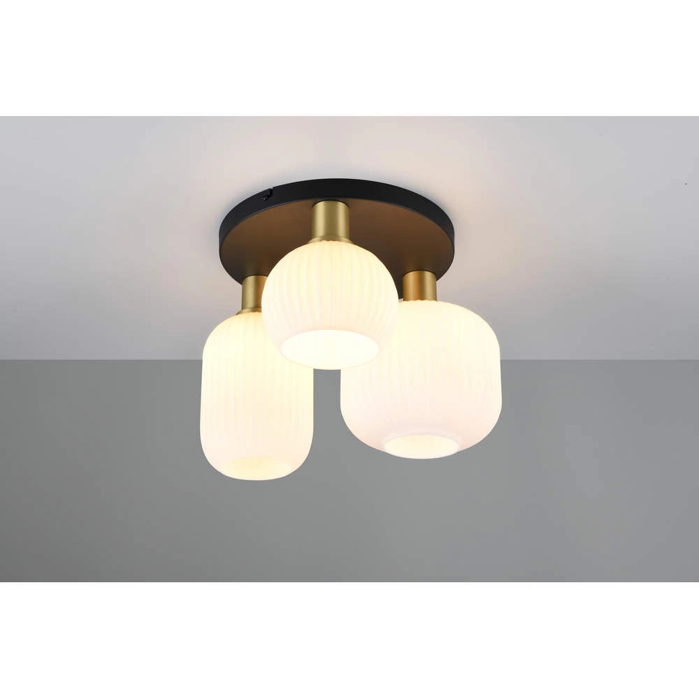 Diva Plafoniera a 3 Luci in Vetro Rigato GD Trio