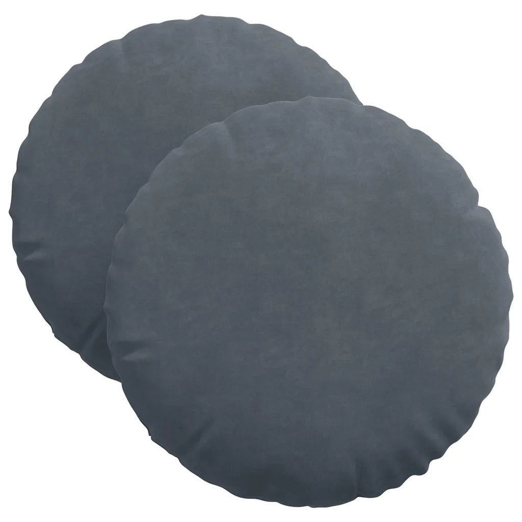 Cuscini per Seduta 2 pcs Grigio scuro Ø 40 x 13 cm Velluto 42014138