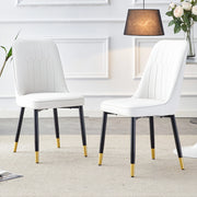 SEDIA da pranzo Set da 2 pezzi 43x41,5 cm PU bianco gambe metallo nero
