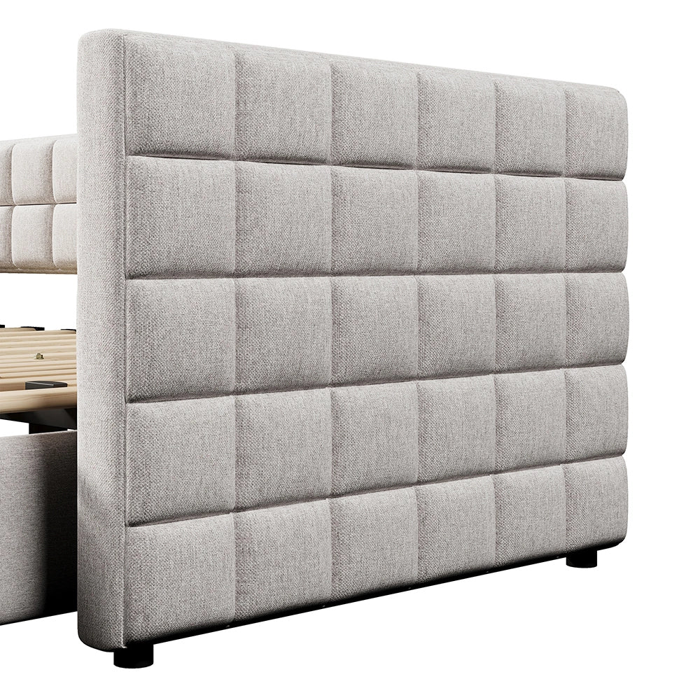 Divano letto - Xylo - 90x200 cm estendibile 2 cassetti beige