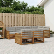 Set di divani da esterno 7 pcs Naturale e Grigio Chiaro 3383479