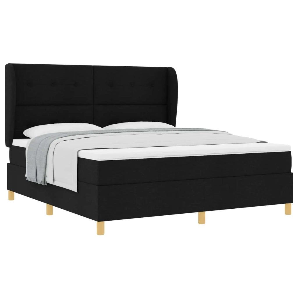 Letto a molle con materasso Nero 200 x 180 cm Tessuto 3340769