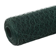 Recinzione da Giardino | Recinzione in Rete per Pollaio in Acciaio e PVC 25x1,5 m Verde