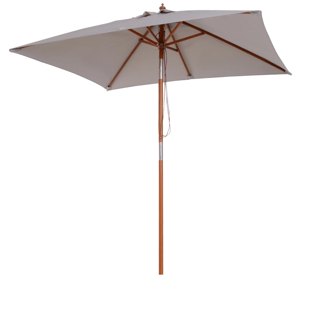 Ombrellone da Giardino Inclinabile ¨C Xylo ¨C Legno Abete 2x1.5m Grigio