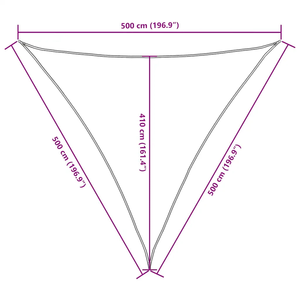 Parasole a Vela Oxford Triangolare 5x5x5 m Nero 135785