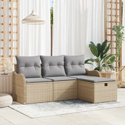 Set Divano da Giardino 4 pcs Beige e Grigio Chiaro polyrattan 3358949