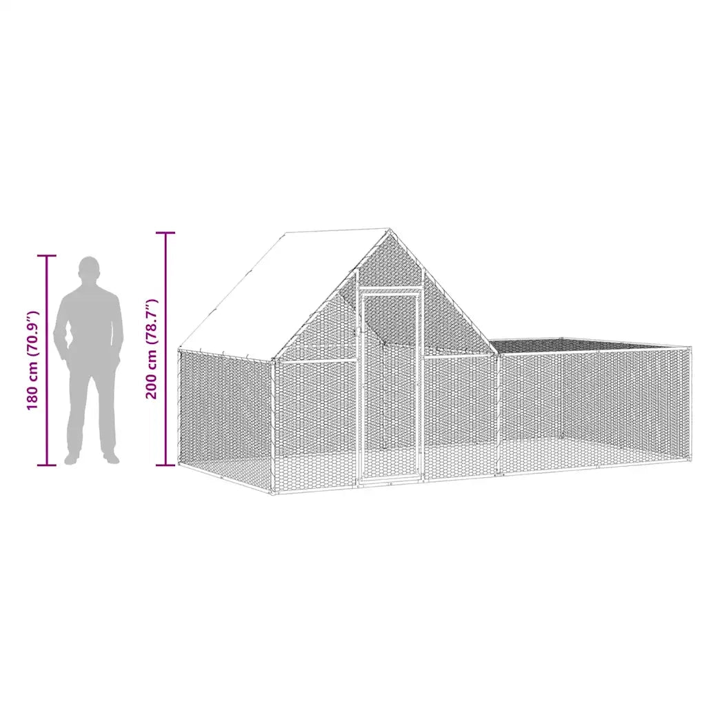 Pollaio 4x2x2 m in Acciaio Zincato CFW9008291