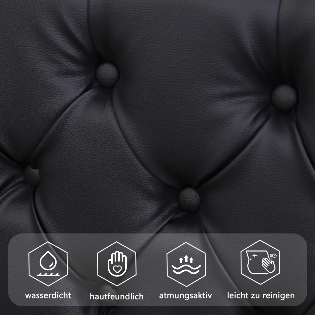 letto imbottito pu nero 162 x 207 cm
