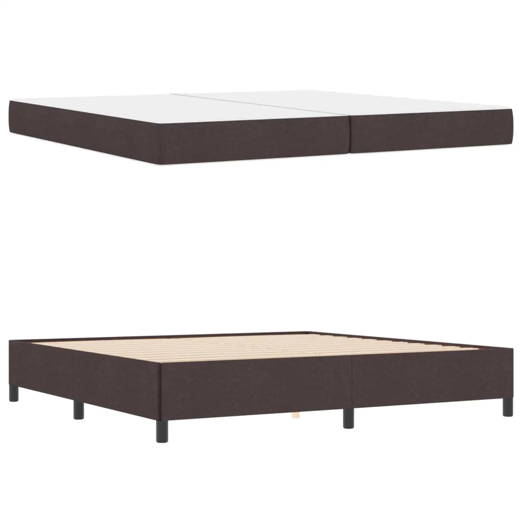 Letto a molle con materasso Marrone Scuro 200 x 200 cm Tessuto