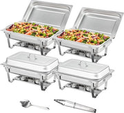 Buffettermocompensatore in acciaio inox - 4 pezzi - riscaldatore di cibo - con grandi pentole