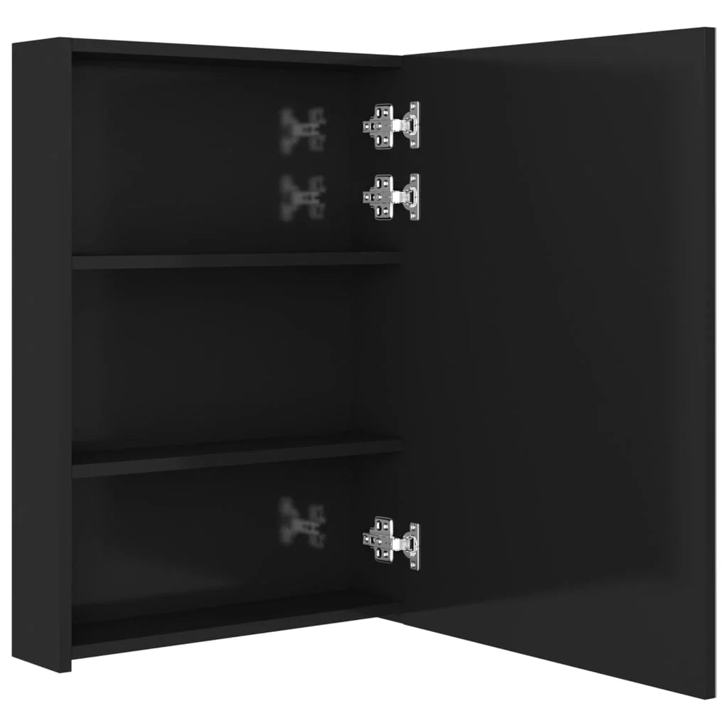 Mobile da bagno con specchio LED 50 x 13 x 70 cm nero lucido 02_0006614