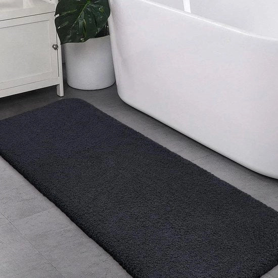 Matrice antislip per bagno superassorbente con microfibra soffice e densa lavabile in macchina lunga 50 x 178 cm (nero)