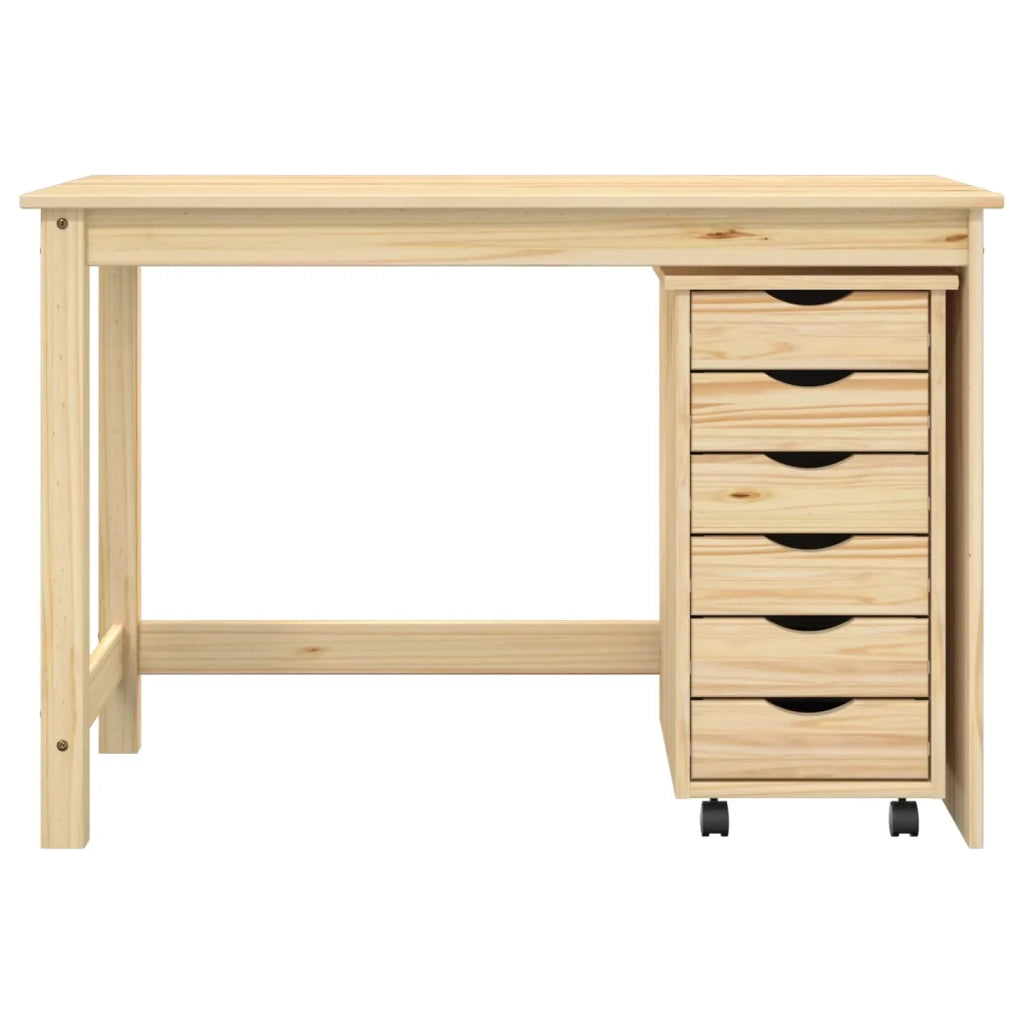 Set scrivania e mobiletto su ruote MOSS 2 pcs Marrone