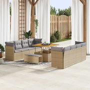 Set Divano da Giardino con cuscino 11 pcs beige e grigio chiaro