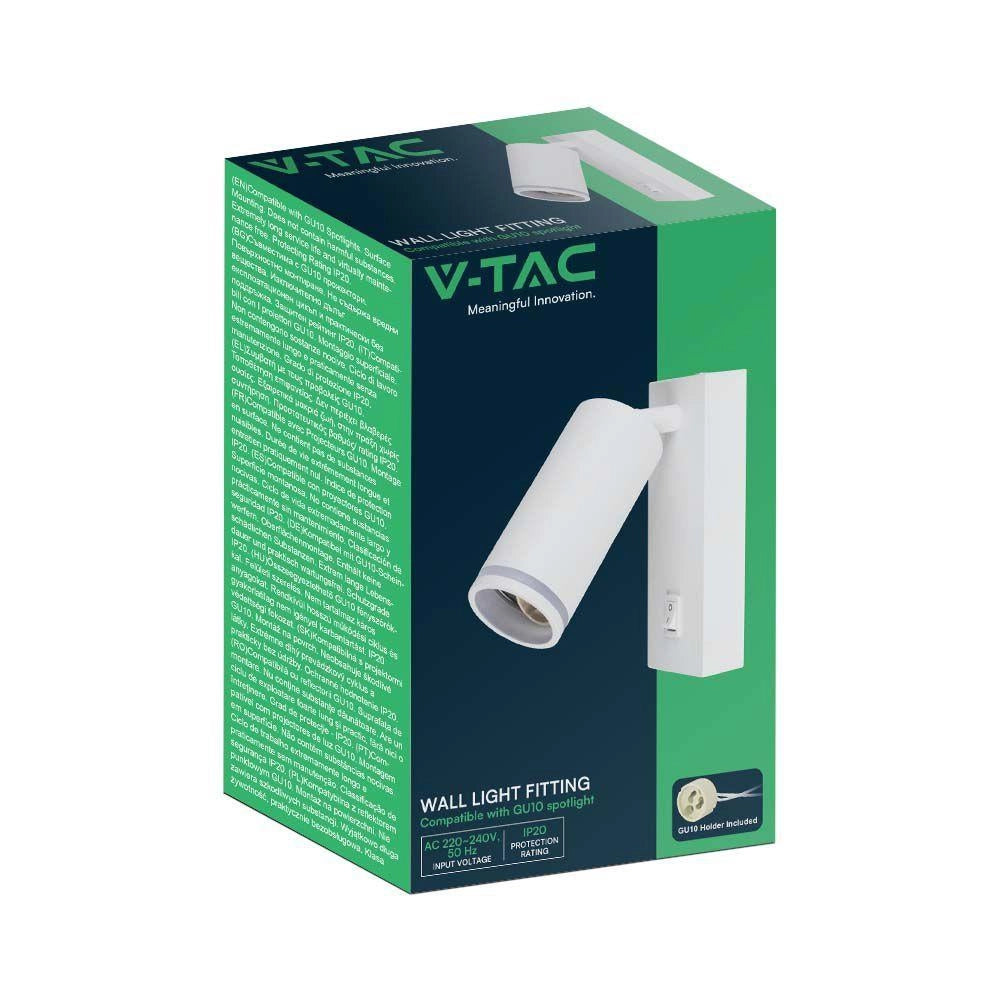 Applique V-TAC GU10 bianca con interruttore VT-429-10295
