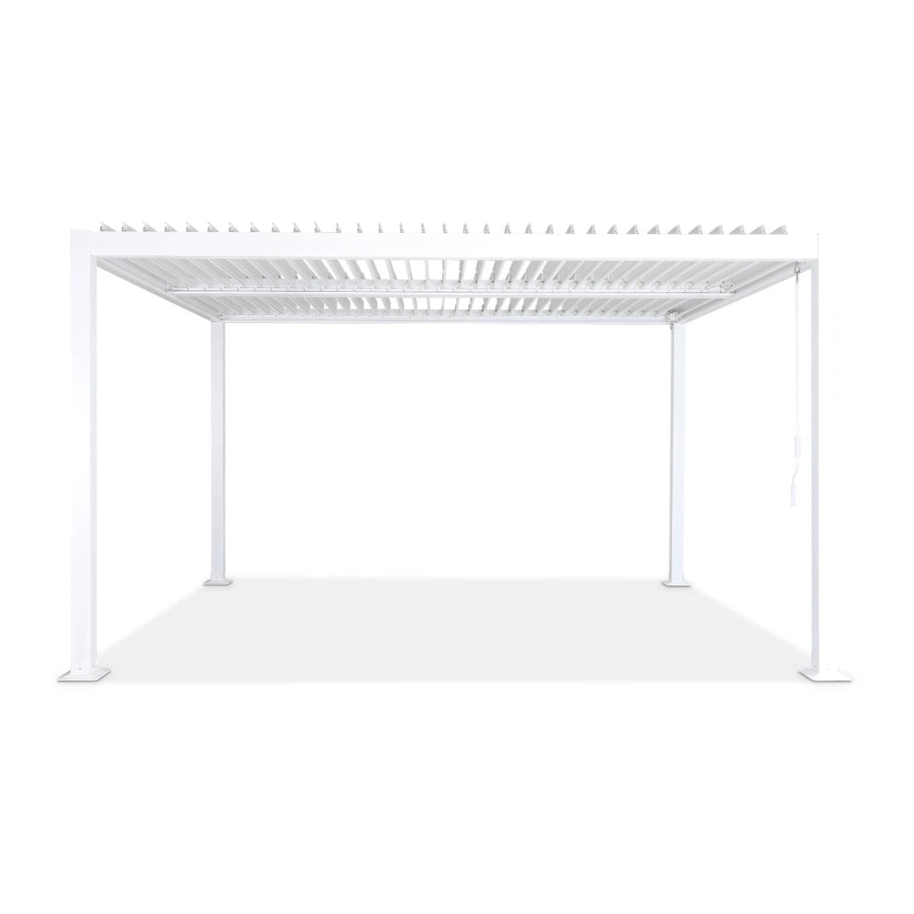 Pergola bioclimatica 3x4m in alluminio e acciaio, lamelle orientabili