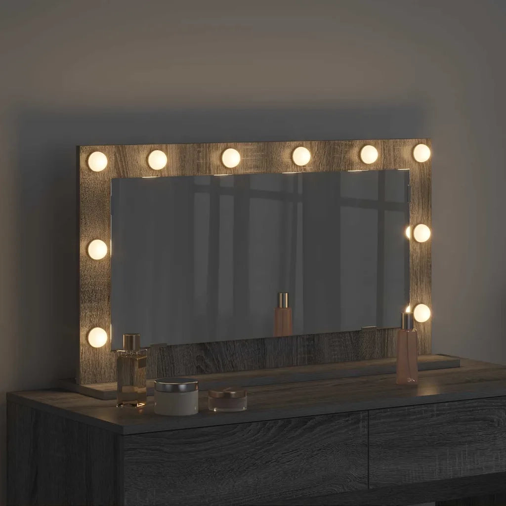 Specchio da Vanit¨¤ Rettangolare Grigio Sonoma 80 x 45 x 18 cm