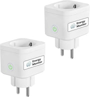 Contatto Wi-Fi con misurazione della corrente 16 A timer - controllo vocale - app di controllo a distanza - compatibile con Alexa Google Home SmartThings - confezione da 2 pezzi