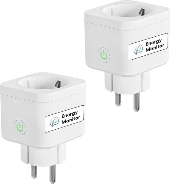 Contatto Wi-Fi con misurazione della corrente 16 A timer - controllo vocale - app di controllo a distanza - compatibile con Alexa Google Home SmartThings - confezione da 2 pezzi
