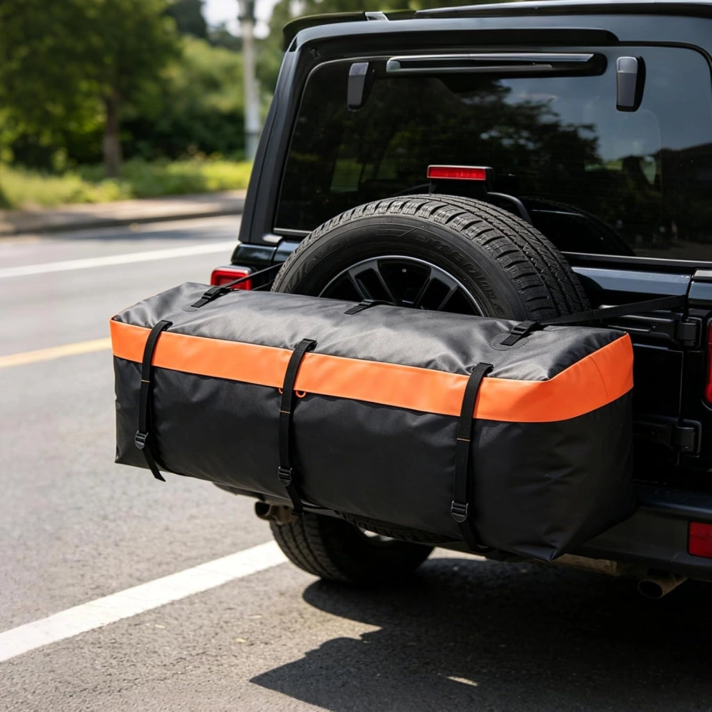 Borsa da Carico, Organizer Bagagliaio Auto in PVC Impermeabile con Cinghie Rinforzate e Sacca Portaoggetti, Borsa da Trasporto Pieghevole per Viaggio e Campeggio (250L| 129 x 42 x 45 cm)