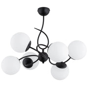 Plafoniera decorativa sfere bianco/nera 6xE14 Tornado Alfa